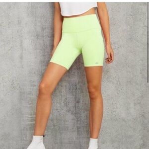 66. ALO Yoga Neon Lime High-Rise Bike Shorts